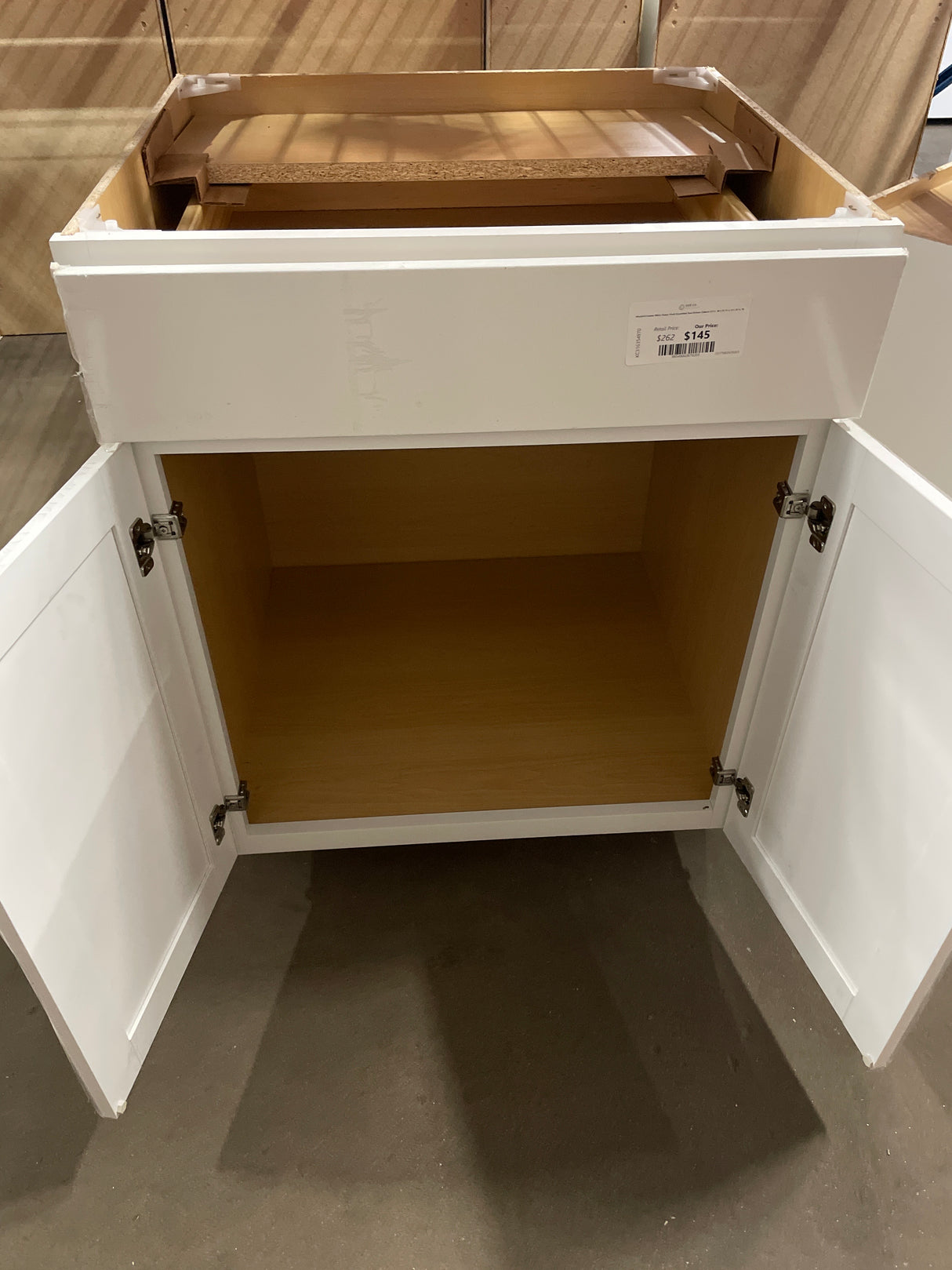 Westfield Feather White Shaker Stock Assembled Base Kitchen Cabinet (27 in. W x 23.75 in. D x 35 in. H)