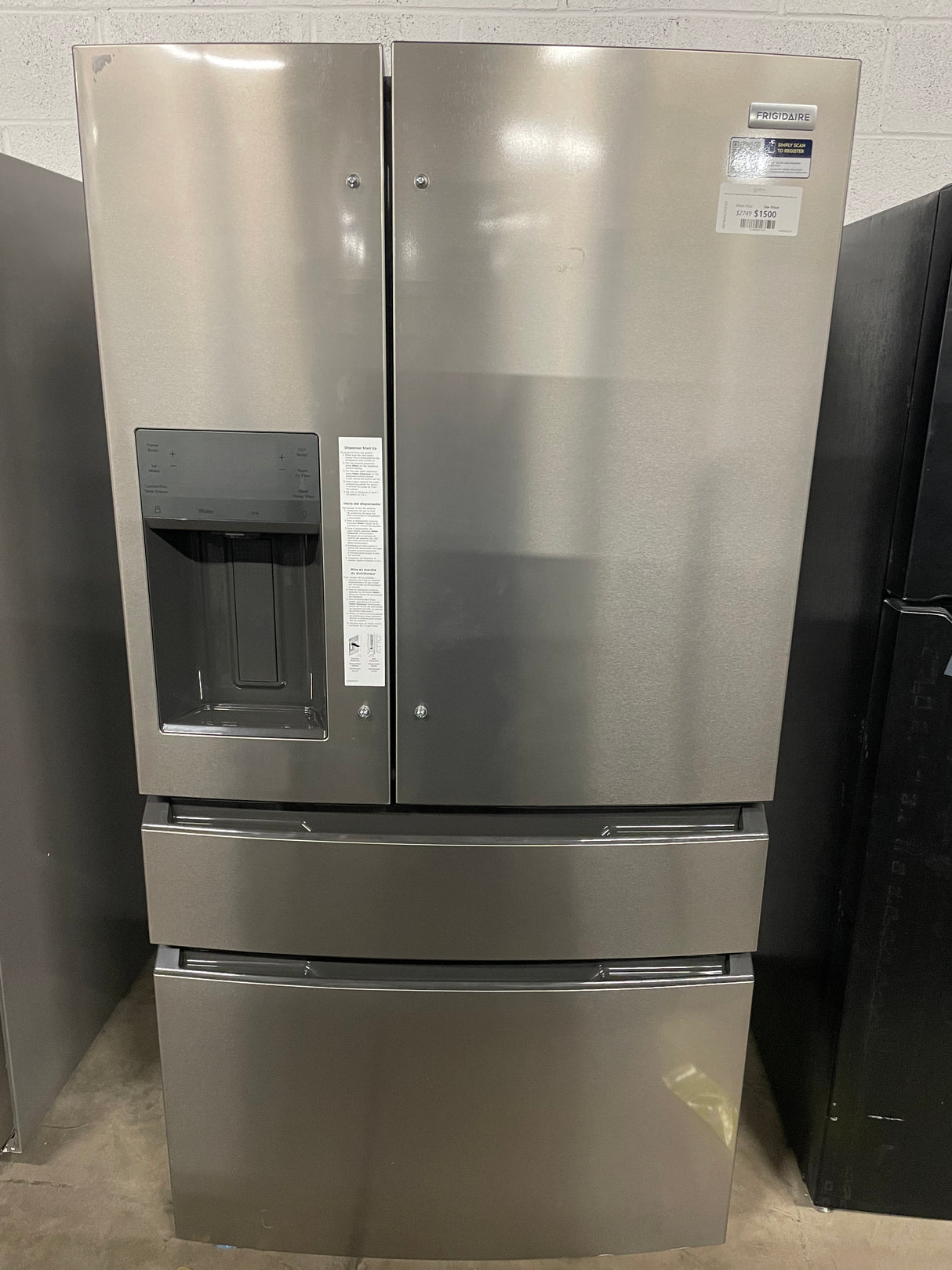 36 in. 26 cu. ft. Standard-Depth 4-Door French Door Refrigerator in Fingerprint-Resistant Stainless Steel Look