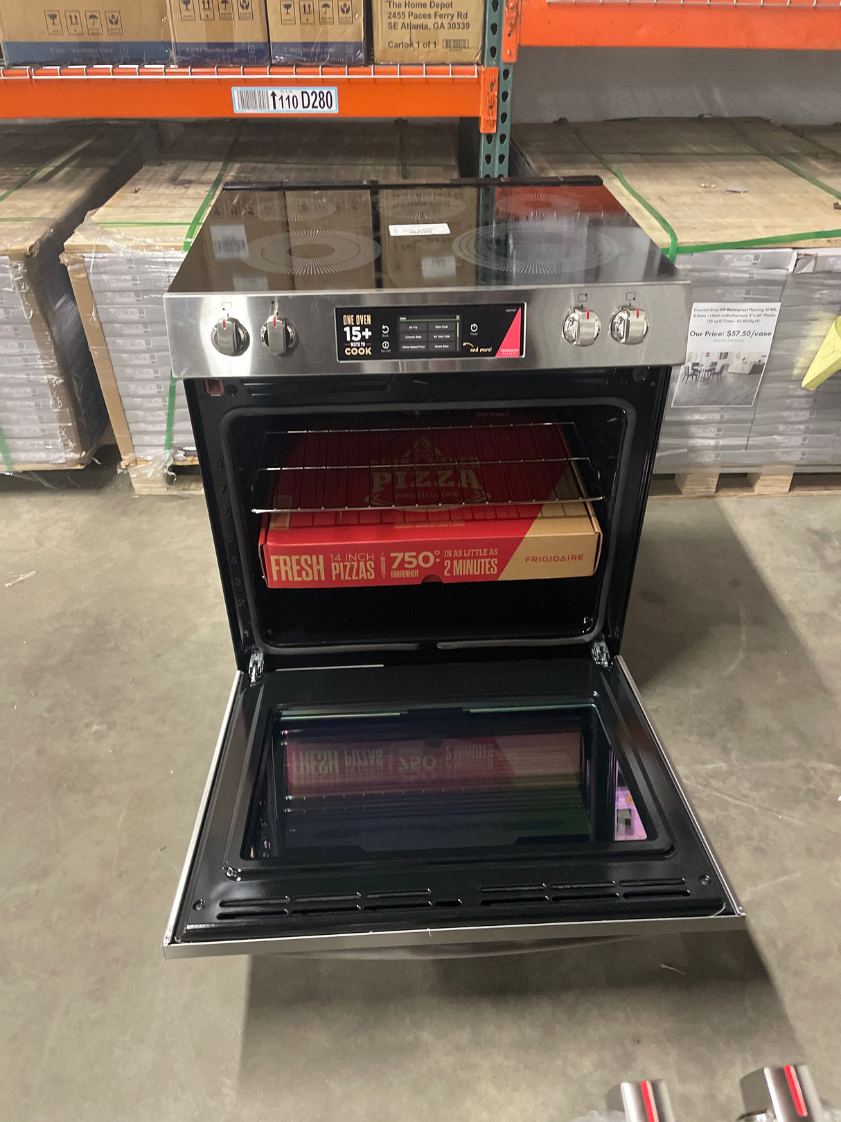 Gallery 30 in. 5-Burner Slide-In Electric Range in Smudge-Proof Stainless Steel with Stone-Baked Pizza