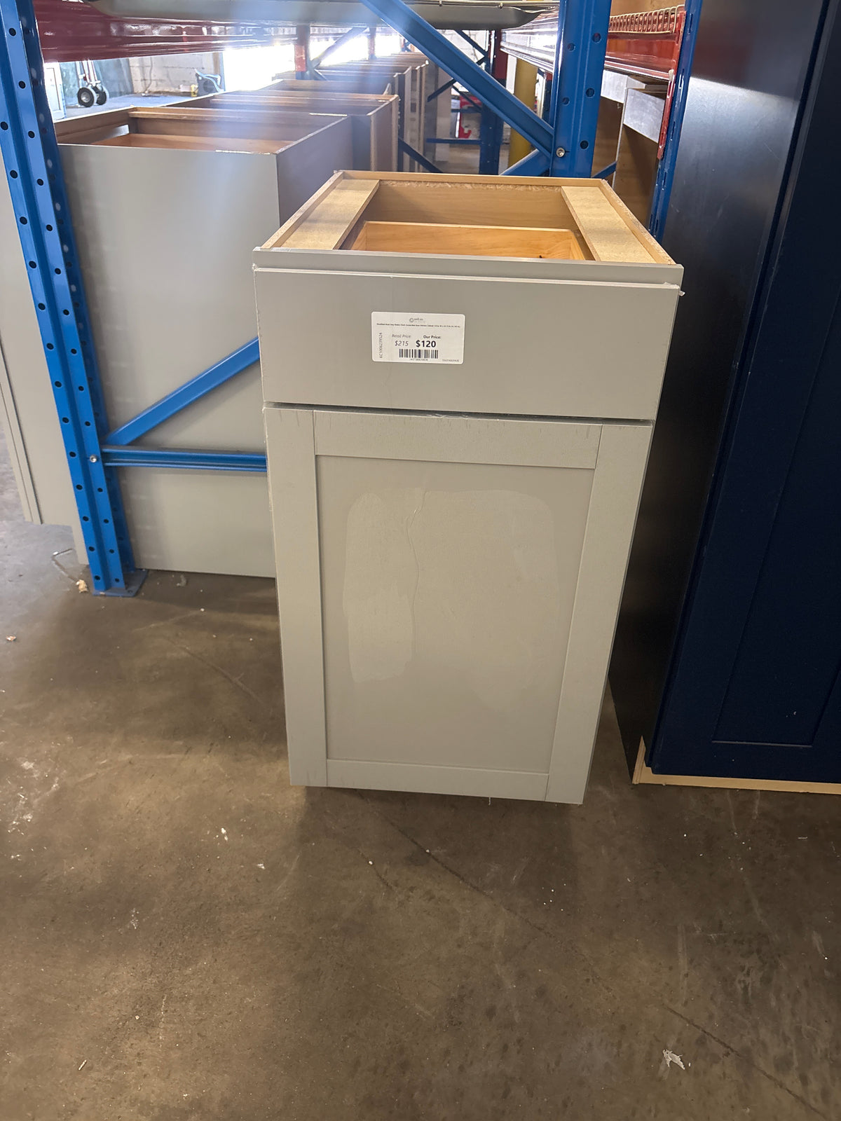 Westfield Dusk Gray Shaker Stock Assembled Base Kitchen Cabinet (18 in. W x 23.75 in. D x 35 in.)