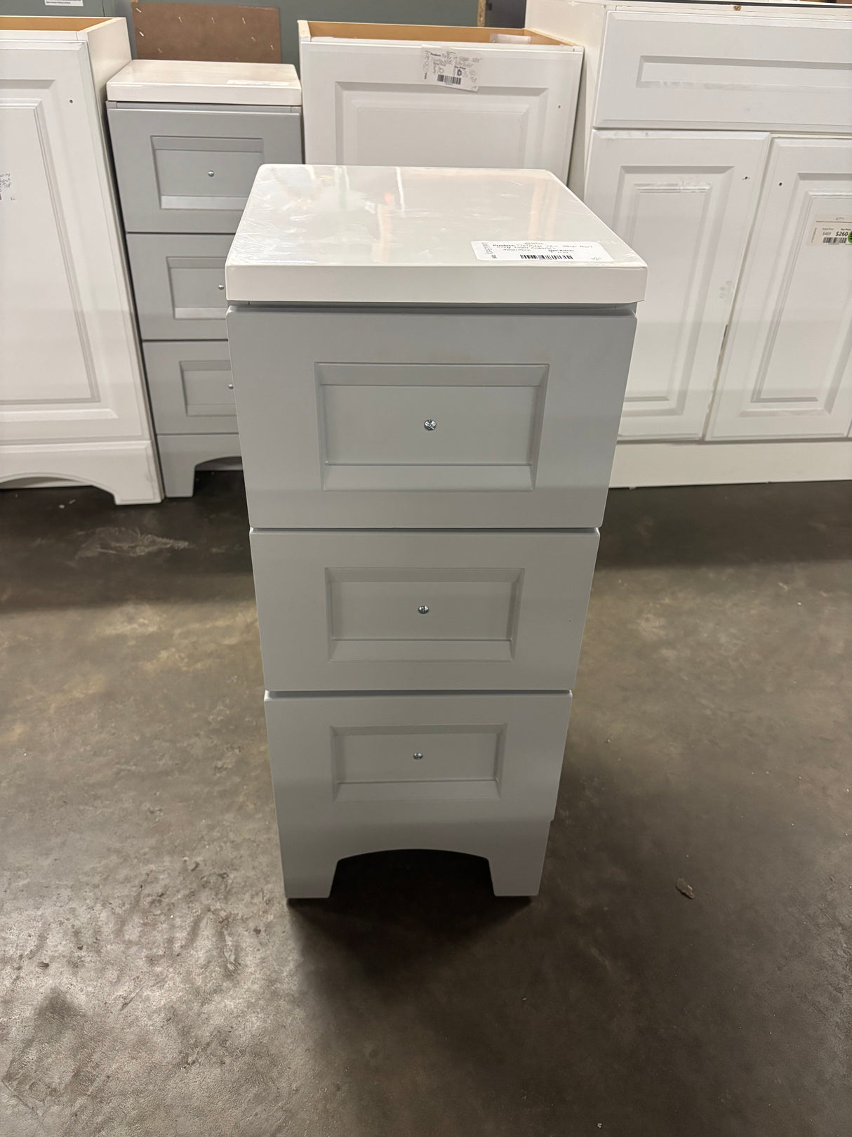 Delridge 12 in. W x 14.5 in. D x 29 in. H Pearl Gray Linen Cabinet