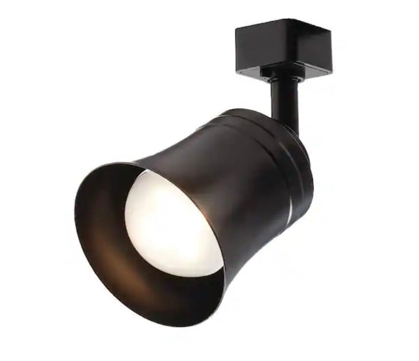 Flared Bell Black Integrated LED Linear Track Step Head