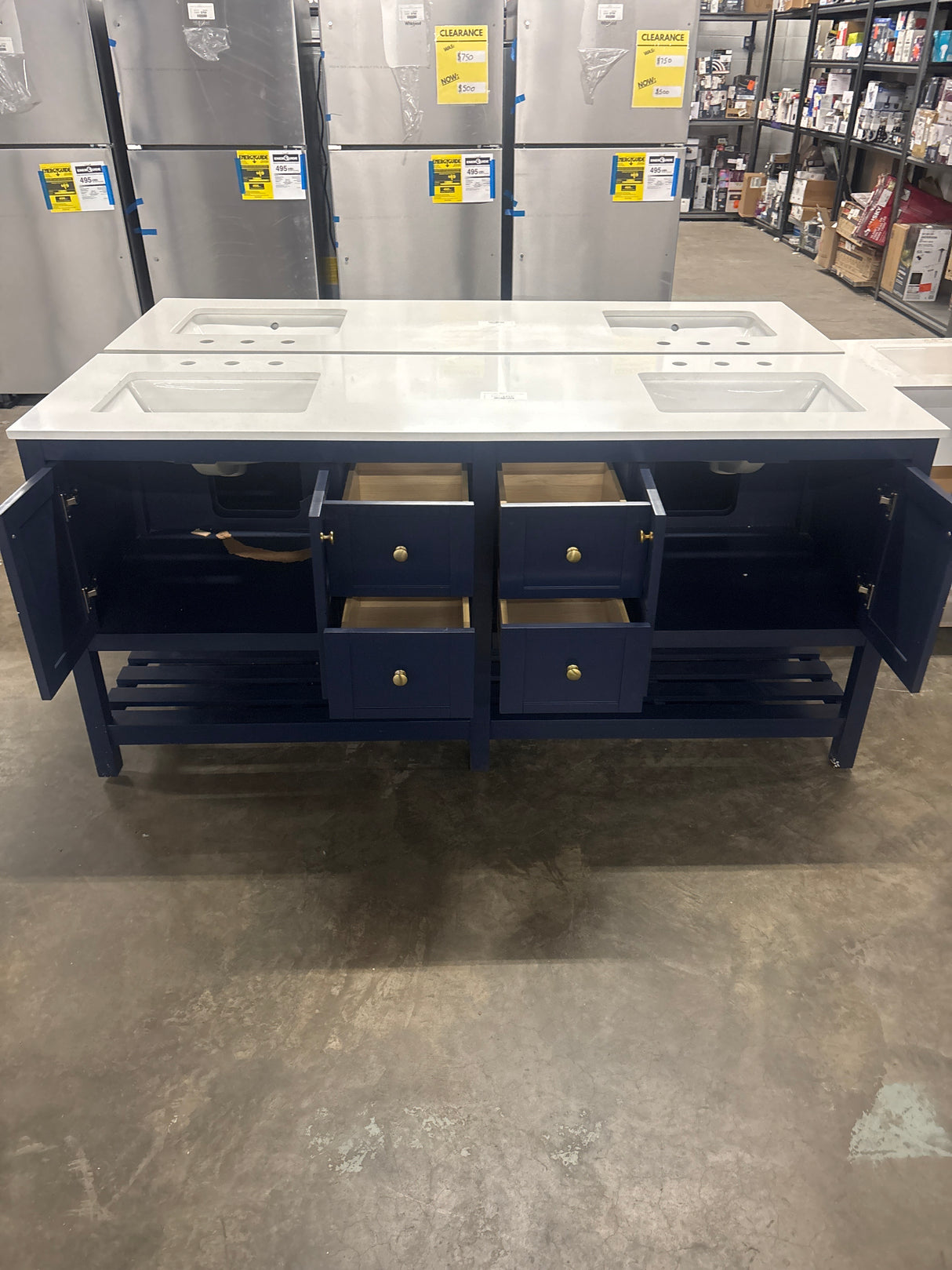 Newport Legacy Vanity 72"x22"x34" in Blue