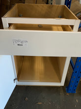 Load image into Gallery viewer, Shaker 24x24x34.5 Assembled Base Cabinet in Satin White With Drawer Glides
