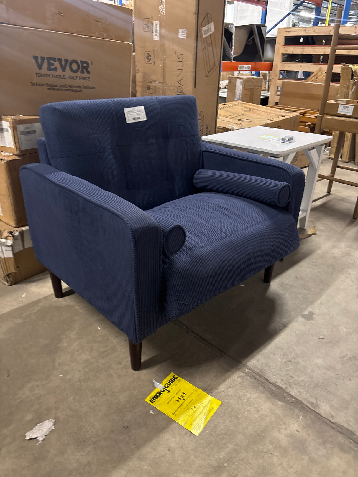 Navy Blue Mid Century Modern Chair