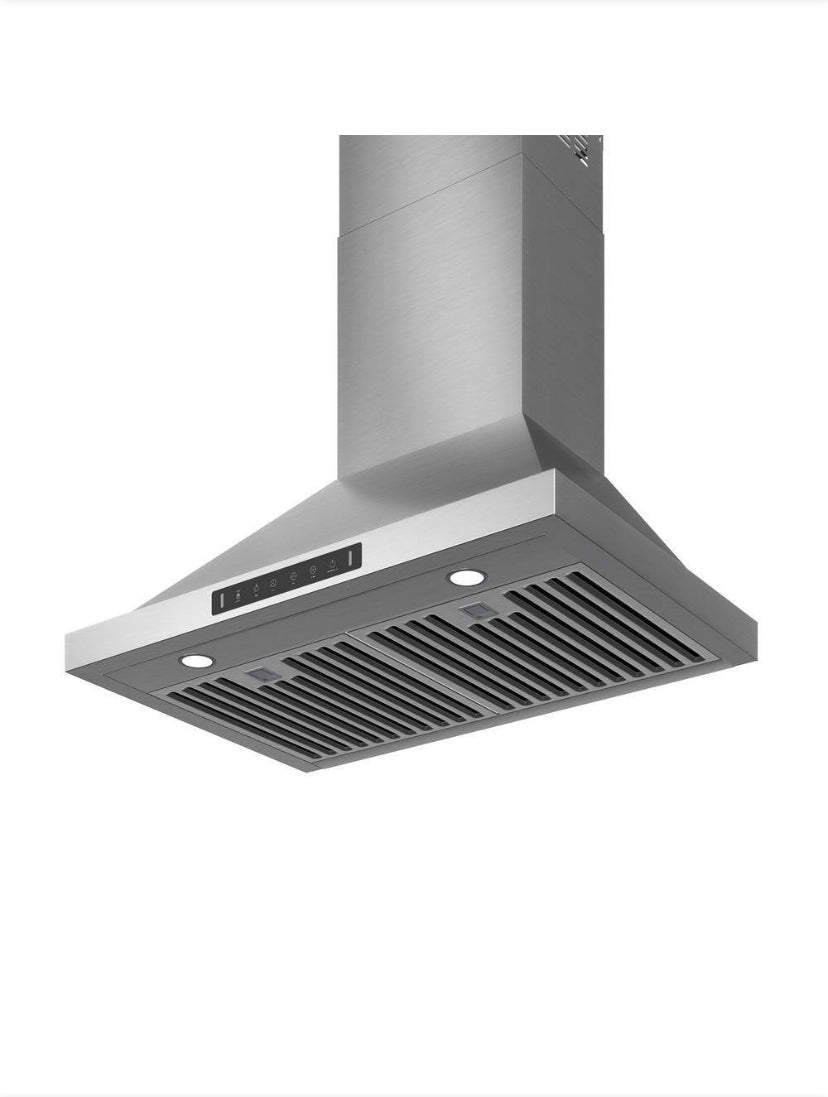 30 in. 600CFM Convertible Wall Mount Range Hood in Stainless Steel with in Low Noise with Dual Motor and Gesture Control