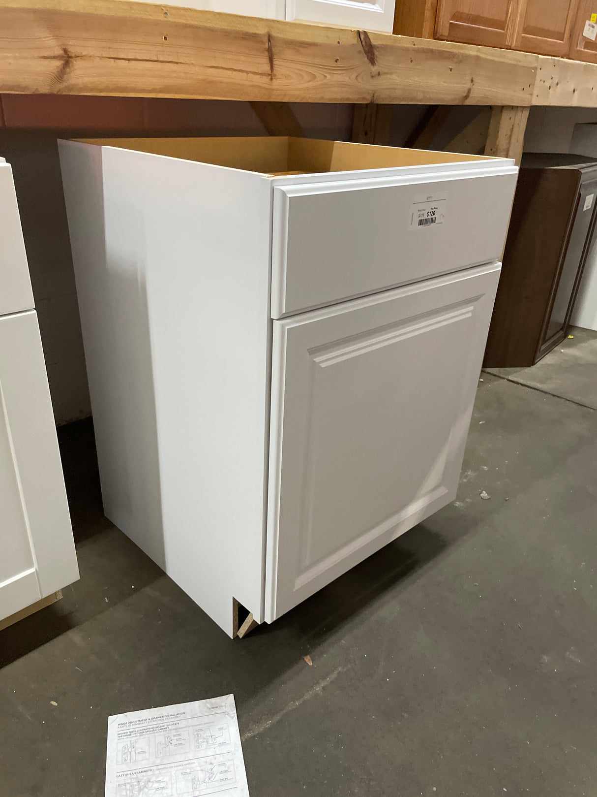 Hampton 24 in. W x 24 in. D x 34.5 in. H Assembled Base Kitchen Cabinet in Satin White with Drawer Glides