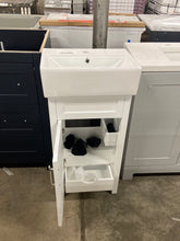 Load image into Gallery viewer, Arvesen 18 in. W x 12 in. D Vanity in White with Ceramic Vanity Top in White with White Sink

