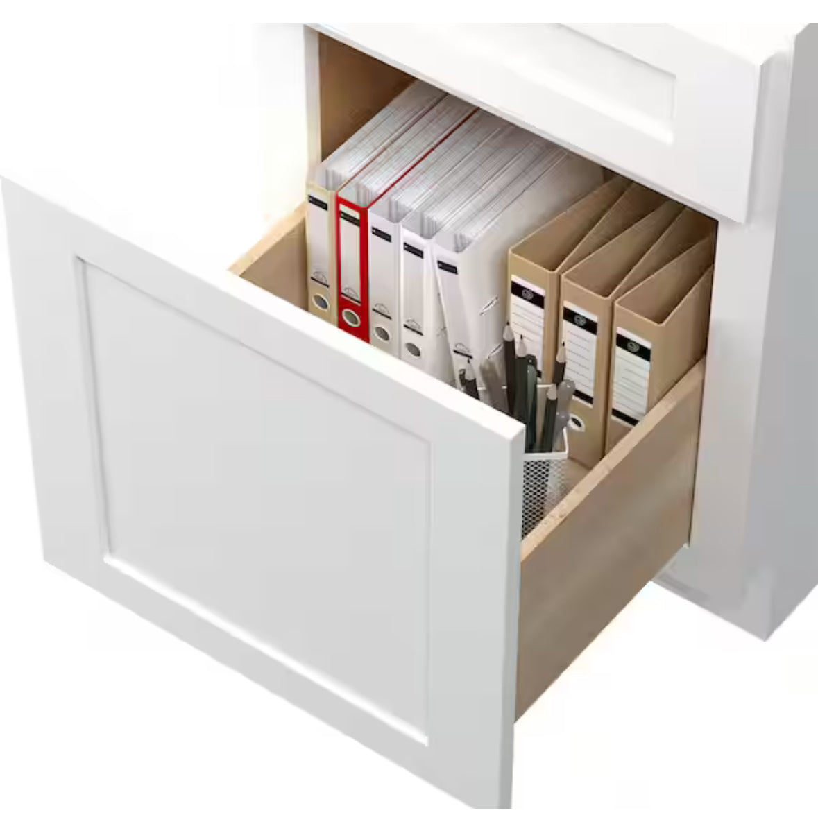 18 in. W x 21 in. D x 29.5 in. H in Shaker White Plywood Painted Ready to Assemble 2-Drawer File Base Cabinet
