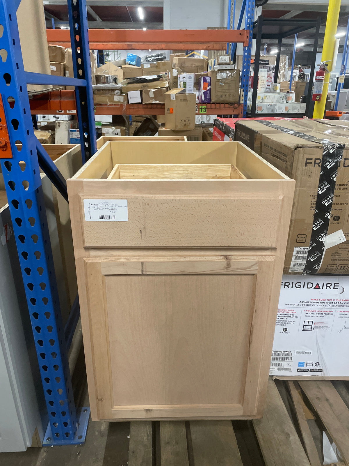 21 in. W x 24 in. D x 34.5 in. H Assembled Base Kitchen Cabinet in Unfinished with Recessed Panel