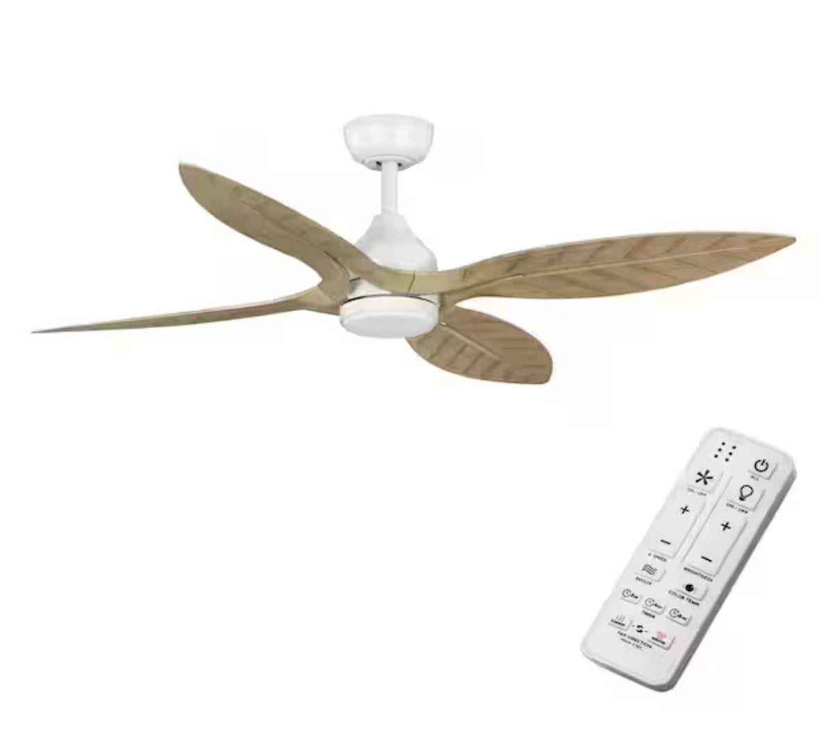 Melba 54 in. Indoor/Outdoor Matte White Ceiling Fan with Remote and White Color Changing Integrated LED