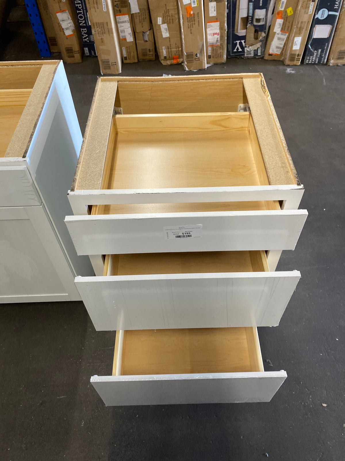 Westfield 24 in. W x 24 in. D x 35 in. H Shaker Stock Drawer Base Kitchen Cabinet in Feather White