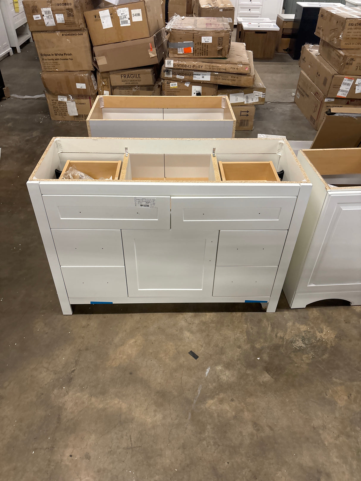 Clady 49 in. W x 20 in. D x 35 in. H Single Sink Freestanding Bath Vanity in White w/o top