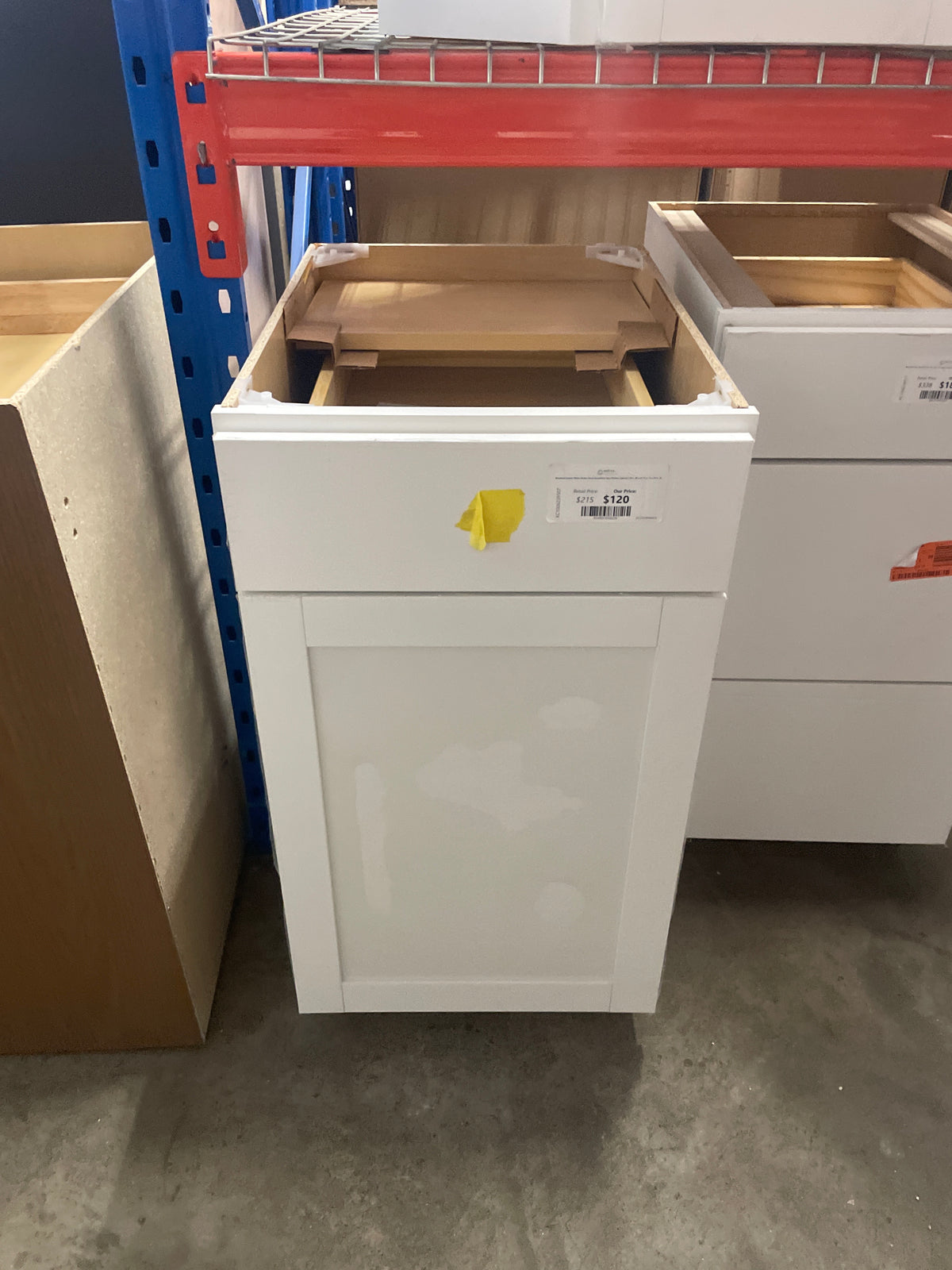 Westfield Feather White Shaker Stock Assembled Base Kitchen Cabinet (18 in. W x 23.75 in. D x 35 in. H)
