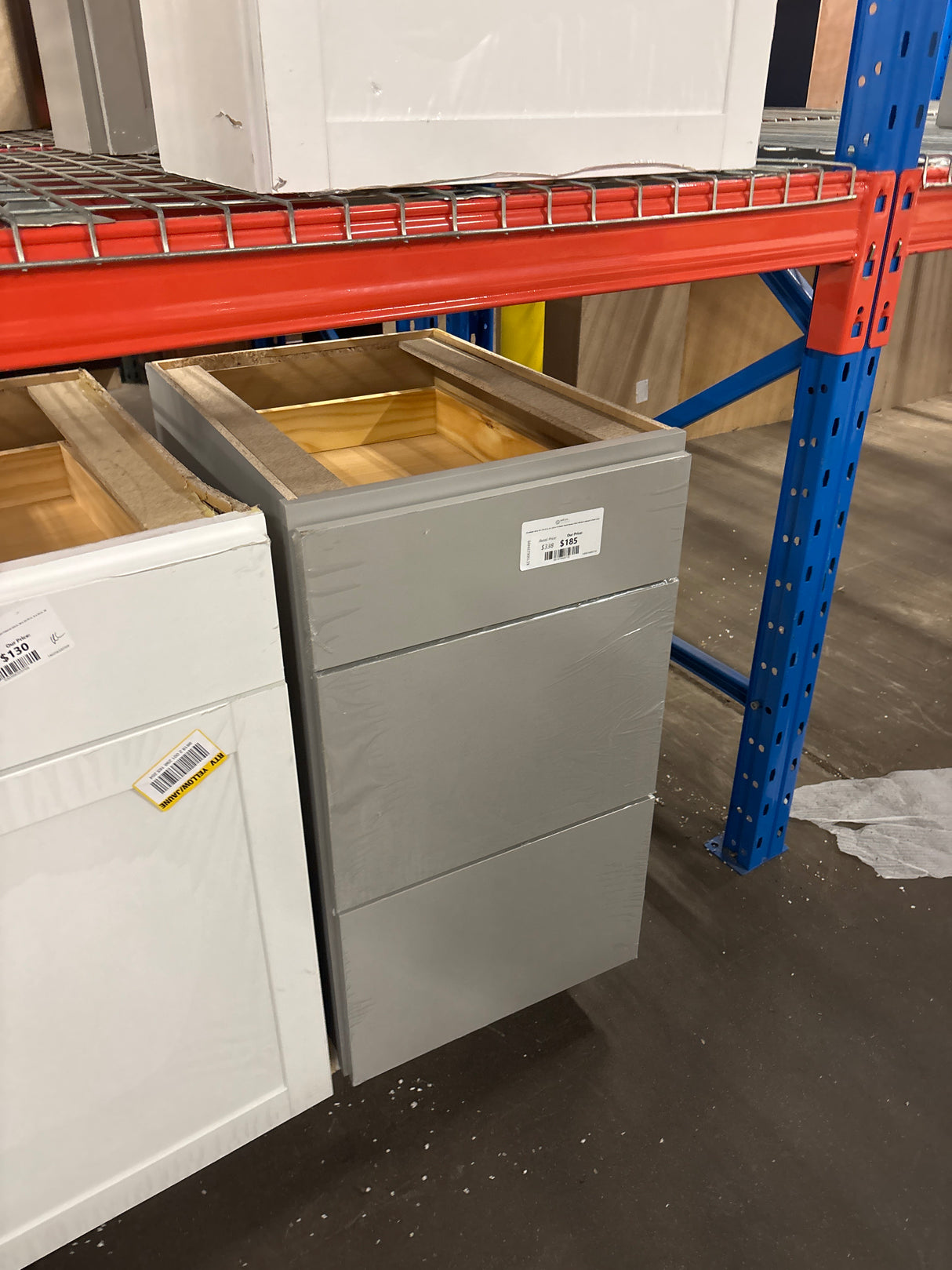 Westfield 18 in. W x 23.75 in. D x 35 in. H Shaker Stock Drawer Base Kitchen Cabinet in Dusk Gray