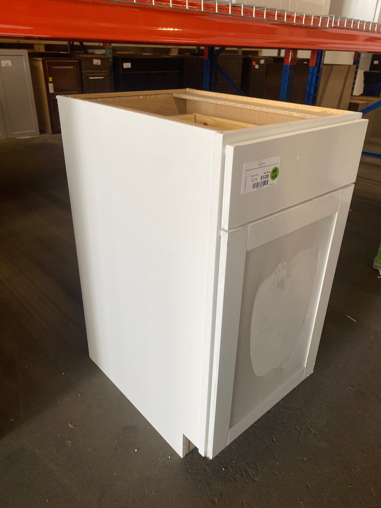 Westfield Feather White Shaker Stock Assembled Base Kitchen Cabinet (18 in. W x 23.75 in. D x 35 in. H)
