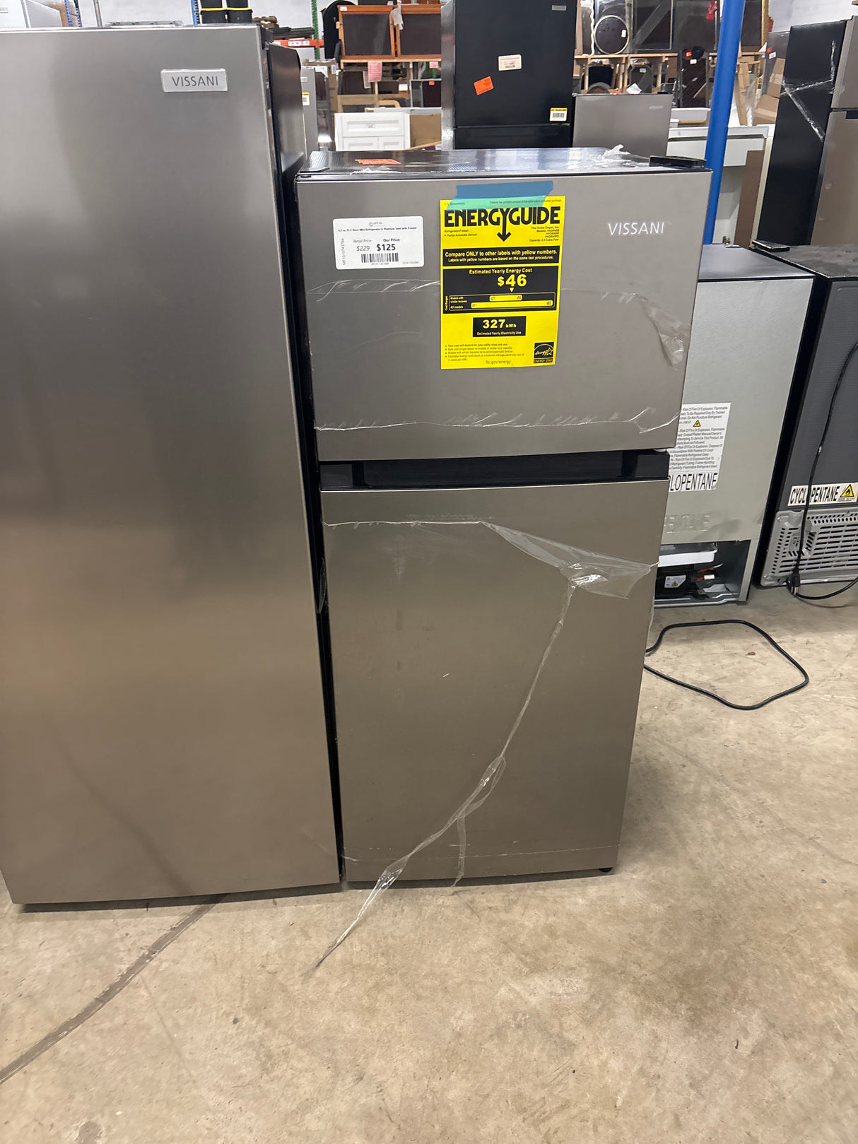 4.5 cu. ft. 2-Door Mini Refrigerator in Platinum Steel with Freezer