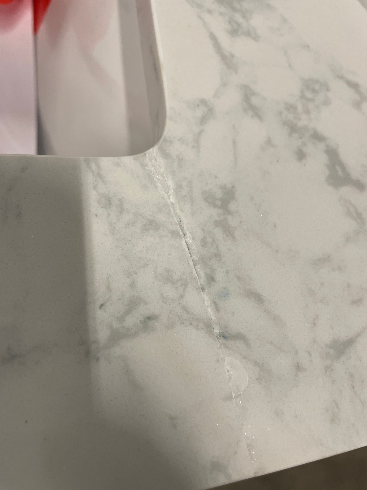 Tamsin 30 in. Single Sink White Bath Vanity with White Round Corner Engineered Marble Top (Assembled)