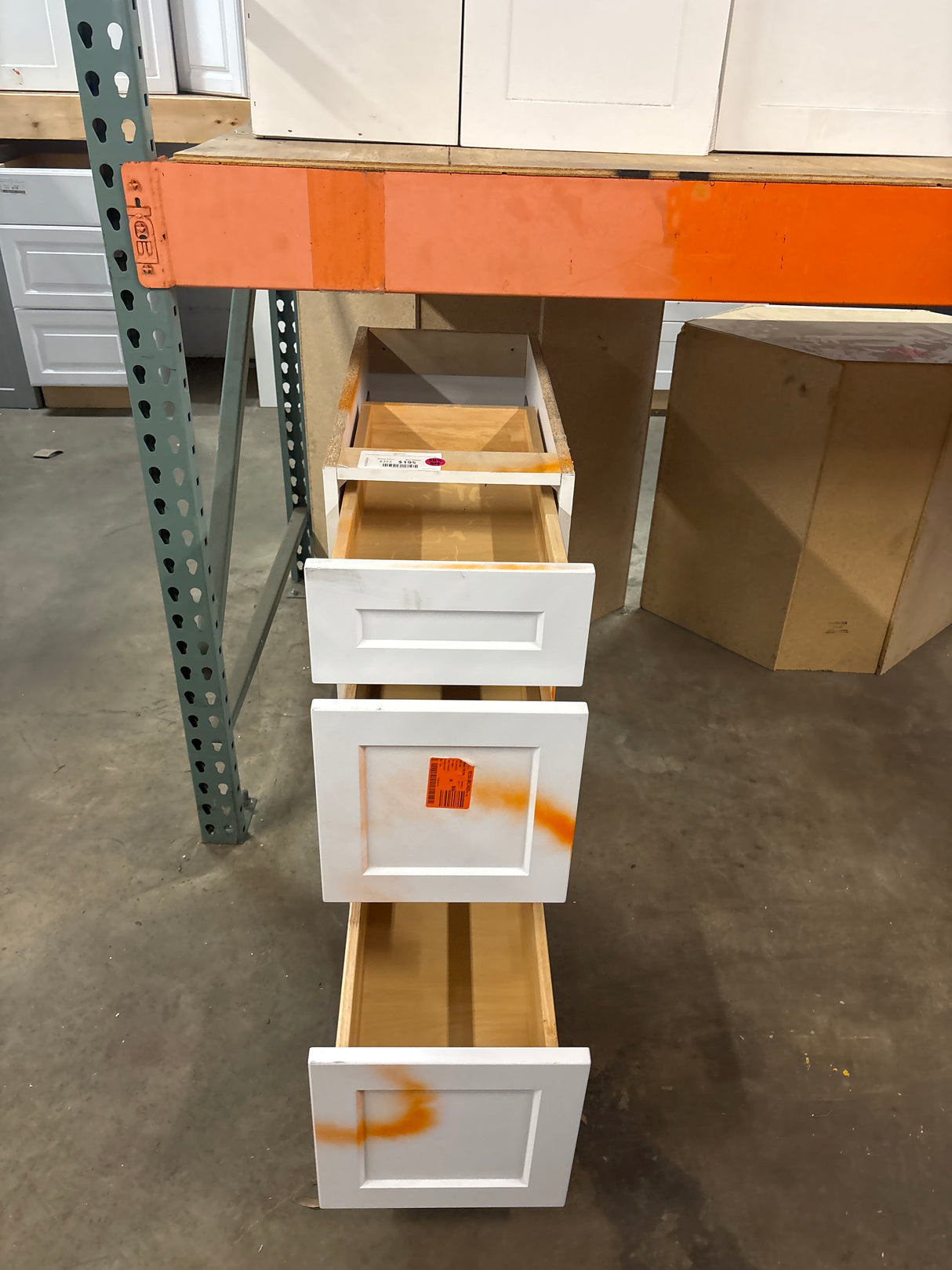 Designer Series Elgin 12 in. W x 24 in. D x 34.5 in. H Assembled Raised Panel 3-Drawer Base Cabinet in White