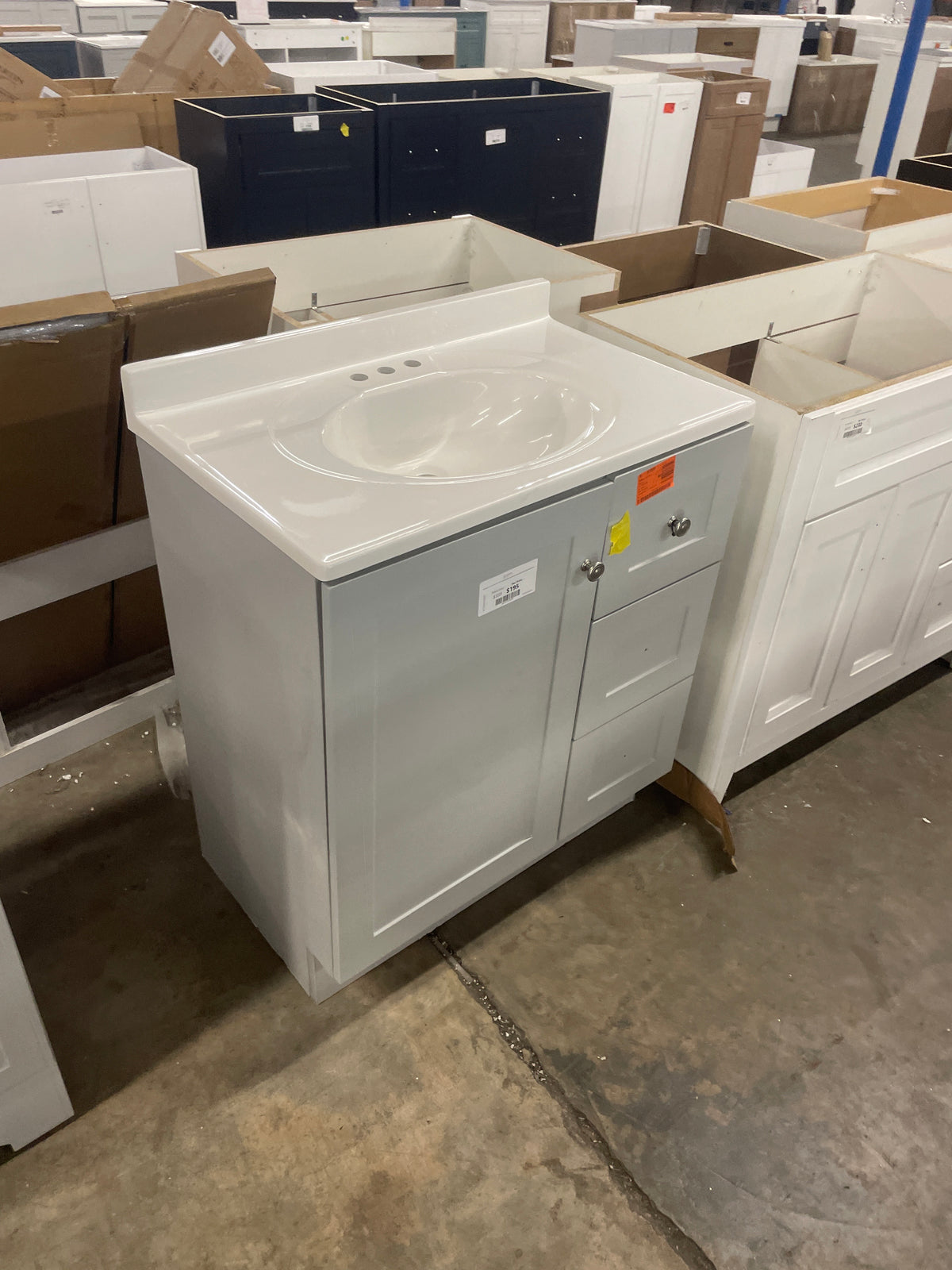 Bannister 31 in. W x 19 in. D x 35 in. H Single Sink Bath Vanity in Pearl Gray with White Cultured Marble Top