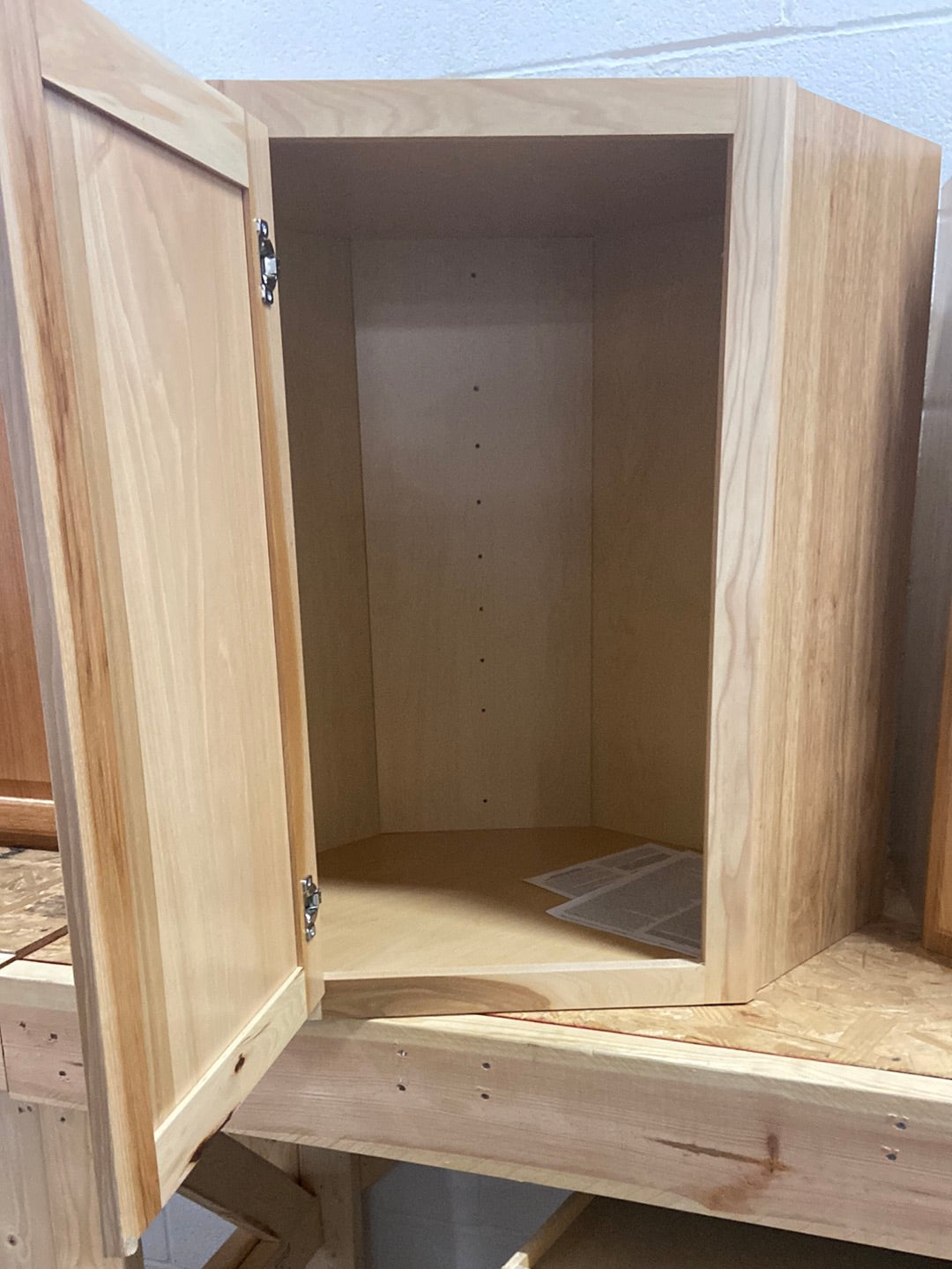 Hampton Assembled 24x30x12 in. Diagonal Corner Wall Kitchen Cabinet in Natural Hickory