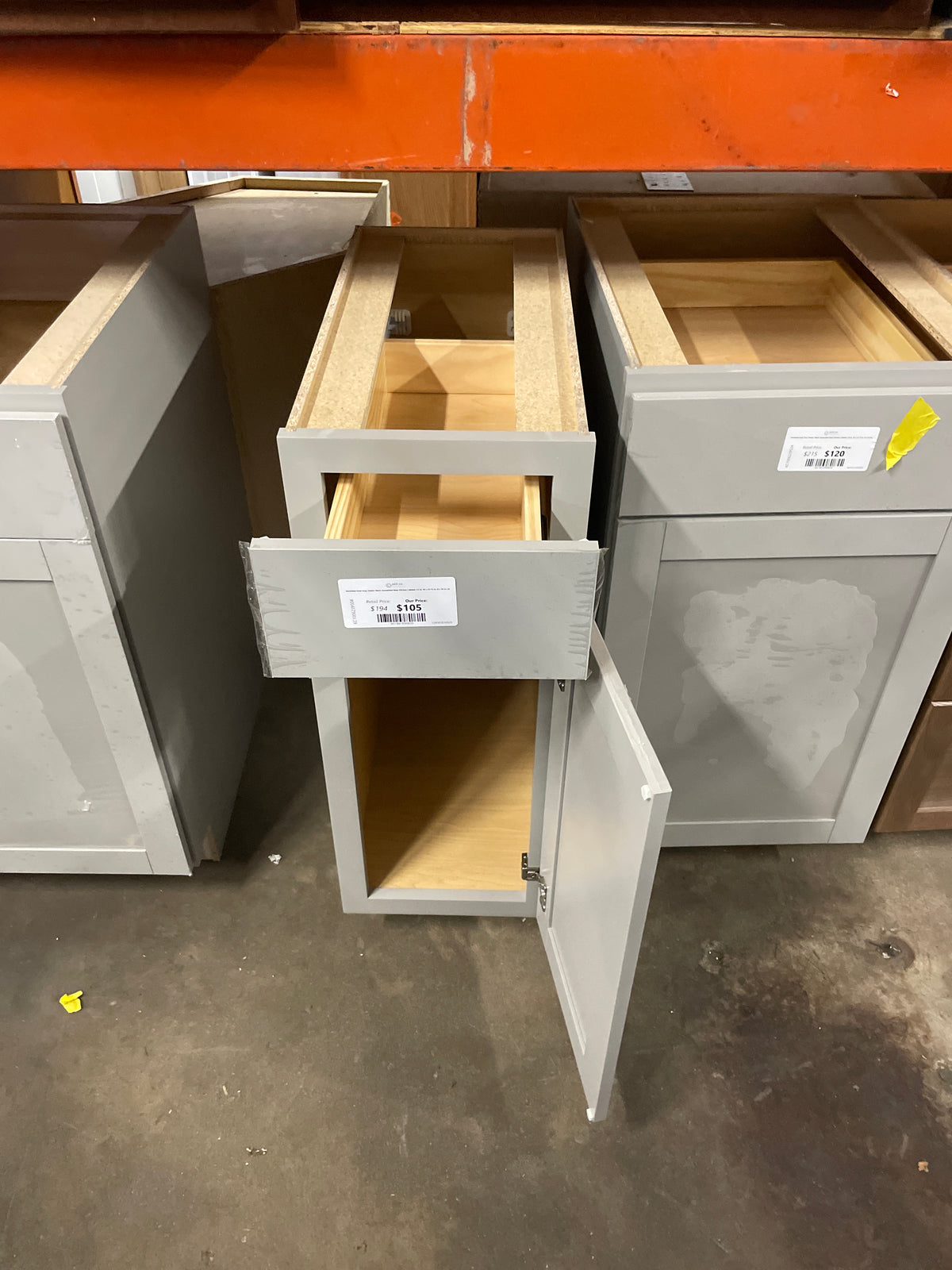 Westfield Dusk Gray Shaker Stock Assembled Base Kitchen Cabinet (12 in. W x 23.75 in. D x 35 in. H)