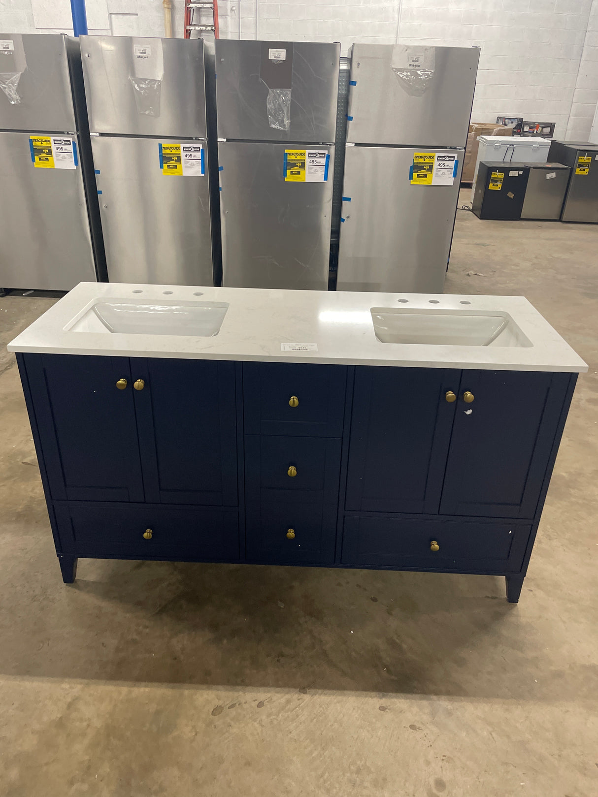 Liberty & Luxe Vanity 60"x22"x34" in Blue