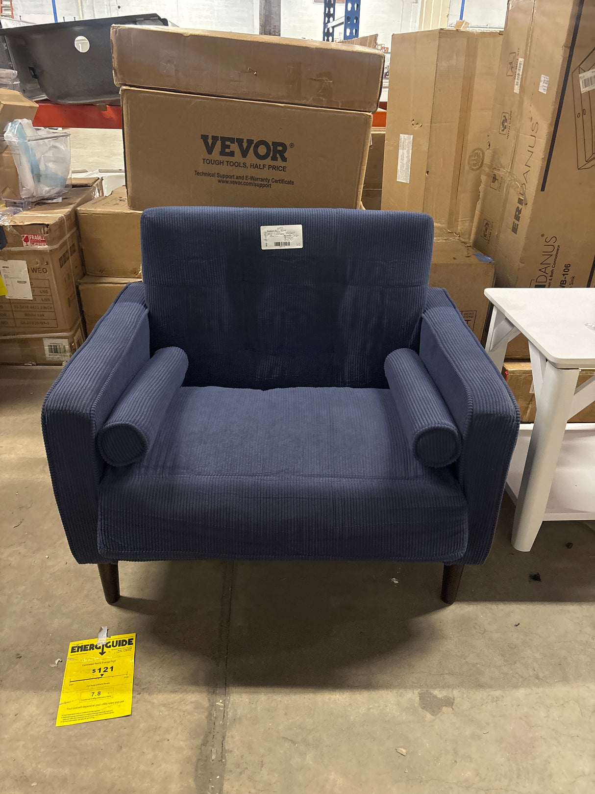 Navy Blue Mid Century Modern Chair