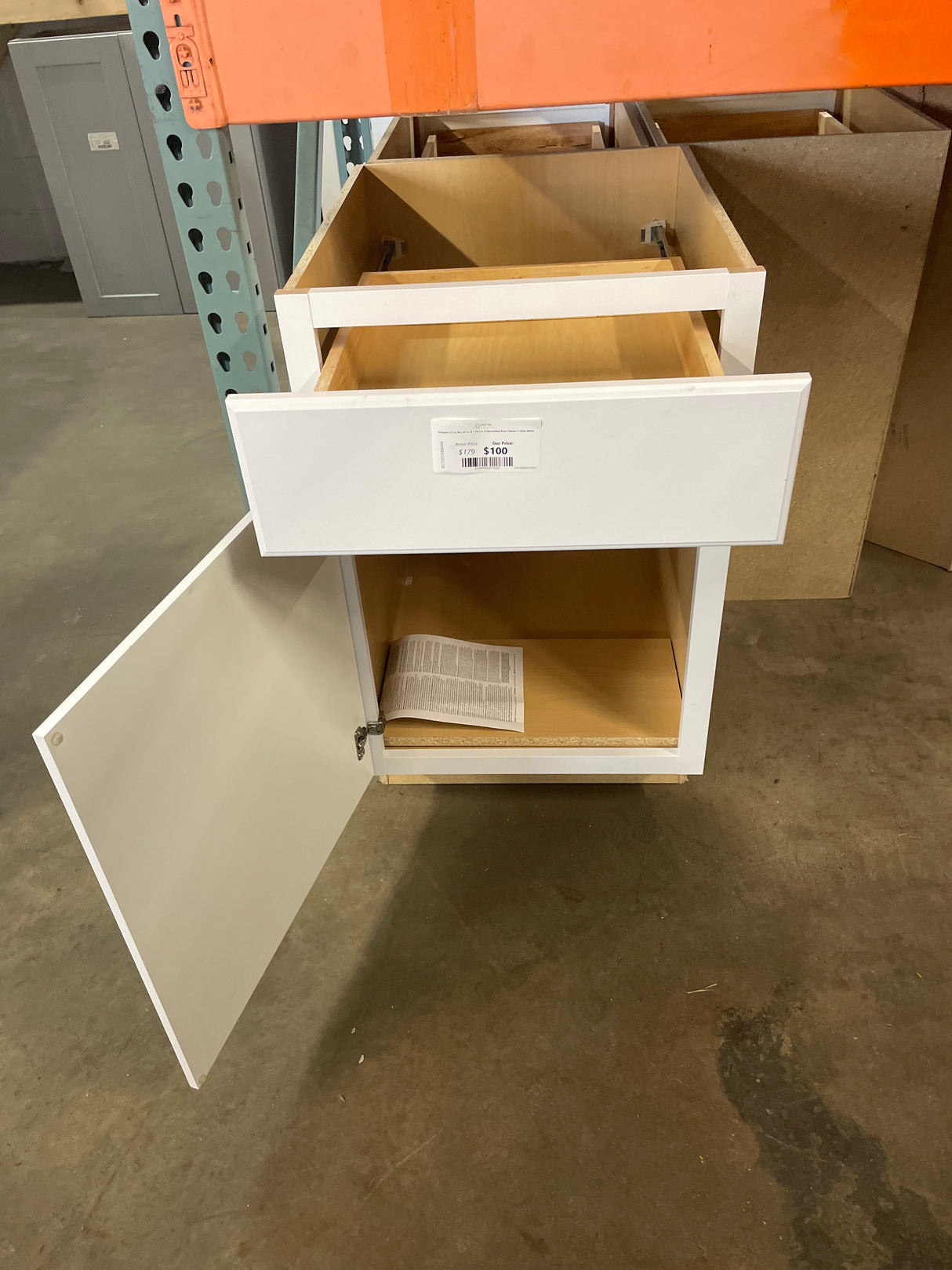 Hampton 21 in. W x 24 in. D x 34.5 in. H Assembled Base Cabinet in Satin White