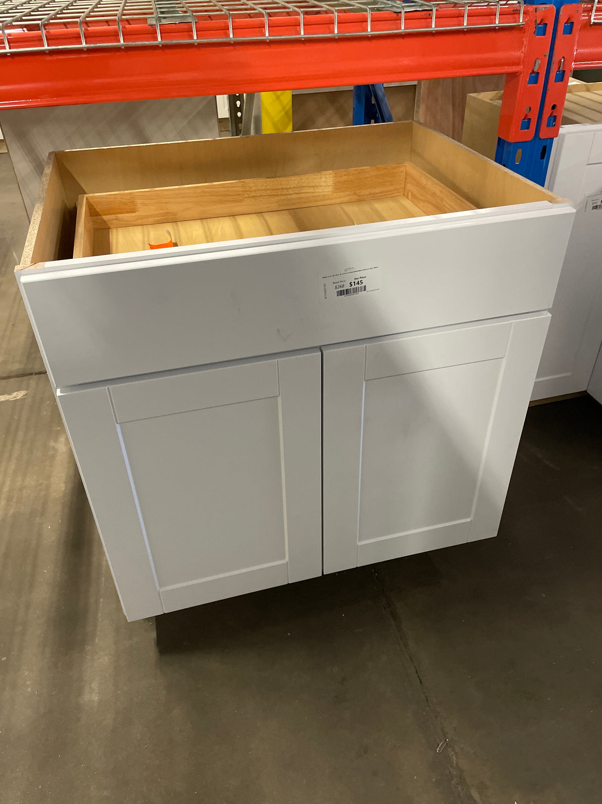 Shaker 33 in. W x 24 in. D x 34.5 in. H Assembled Base Cabinet in Satin White