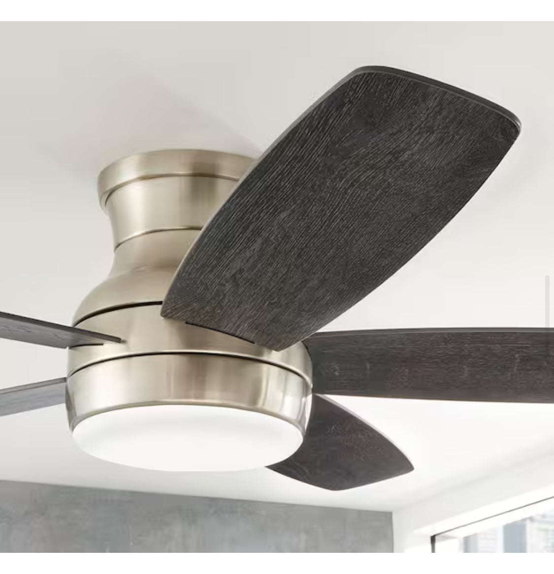 Ashby Park 52 in. White Color Changing Integrated LED Brushed Nickel Ceiling Fan with Light Kit and Remote Control