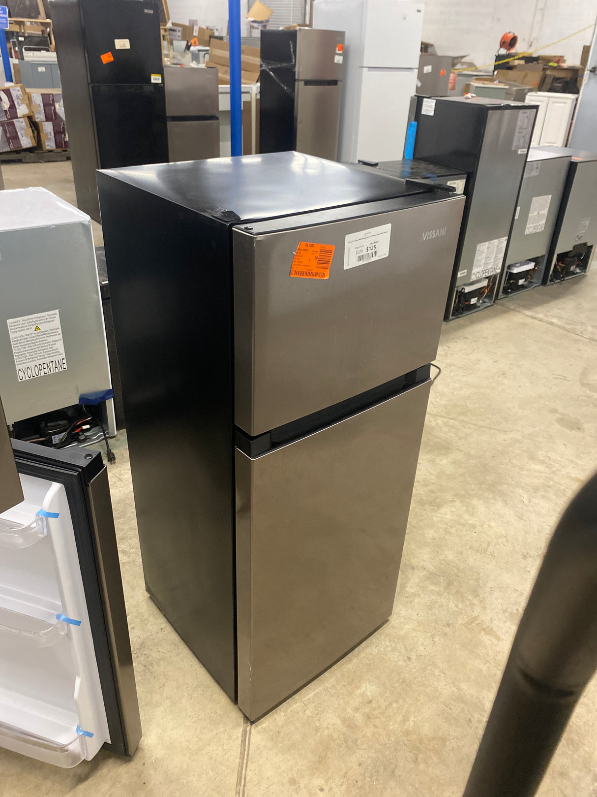 4.5 cu. ft. 2-Door Mini Refrigerator in Platinum Steel with Freezer