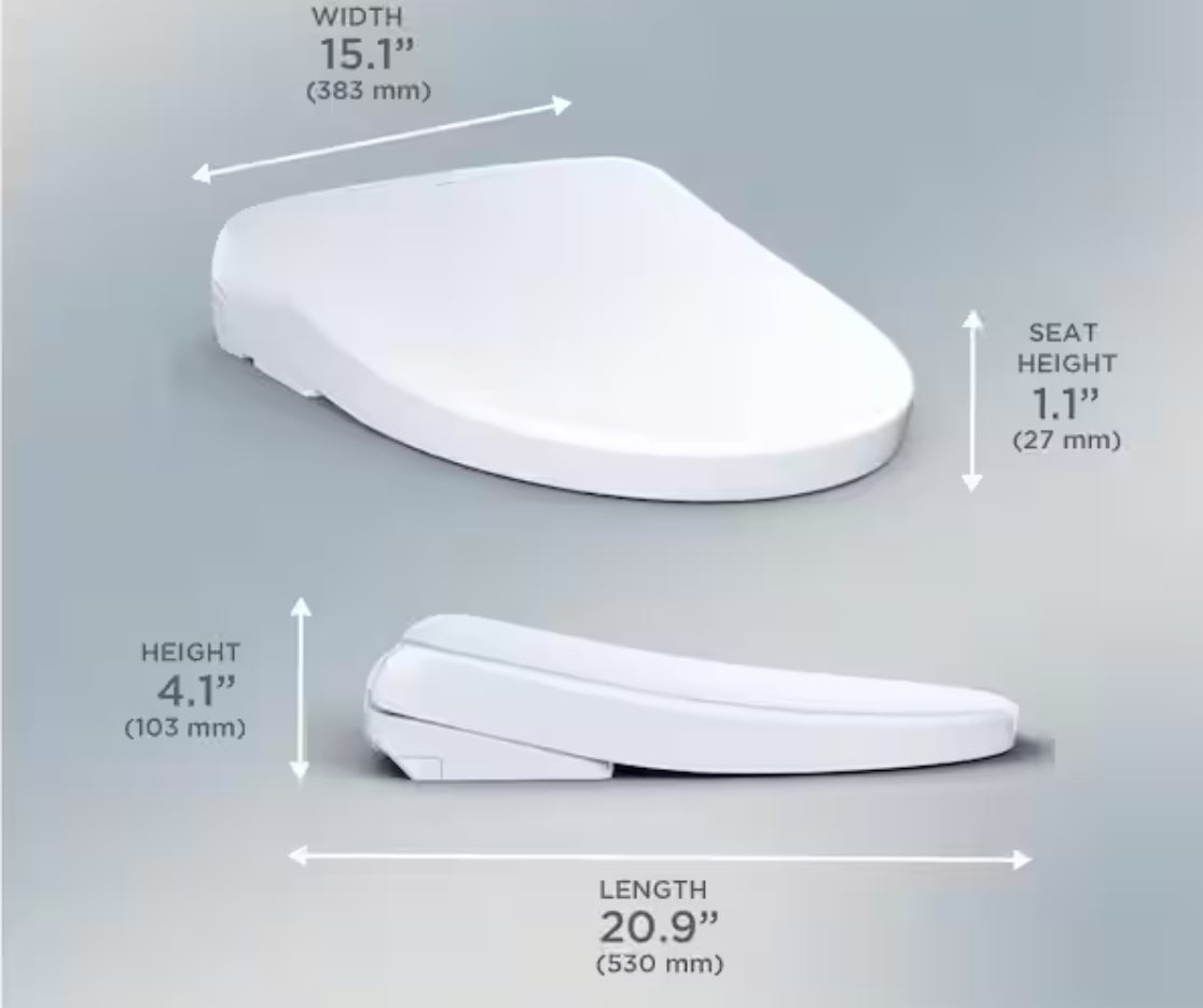 S7A Washlet Elongated Electric Heated Bidet Seat with Contemporary Lid in Cotton White