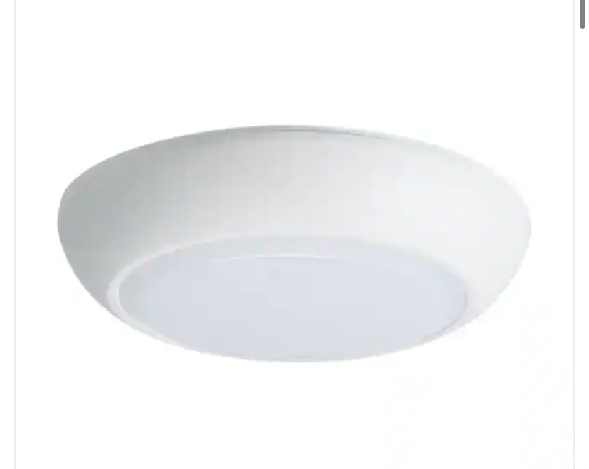 CLD 7 In. White Flush Mount with Frosted Glass Shade