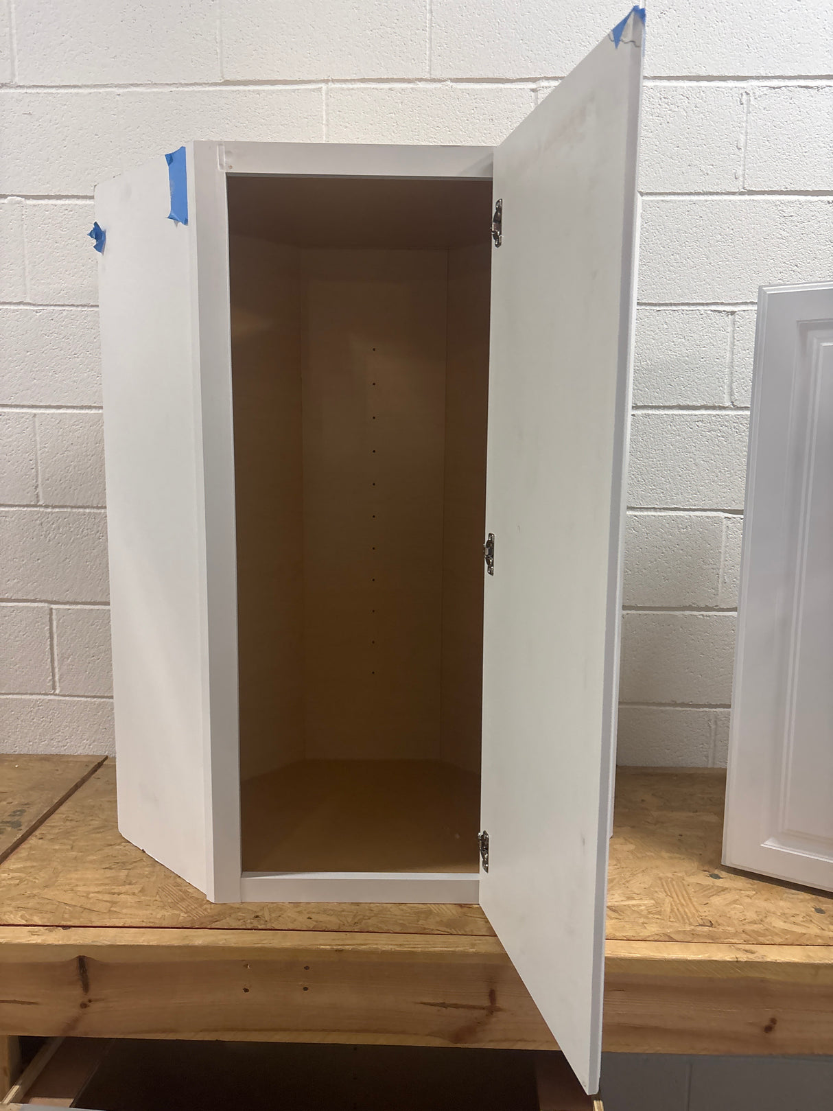 Hampton Assembled 24x42x12 in. Diagonal Corner Wall Kitchen Cabinet in Satin White