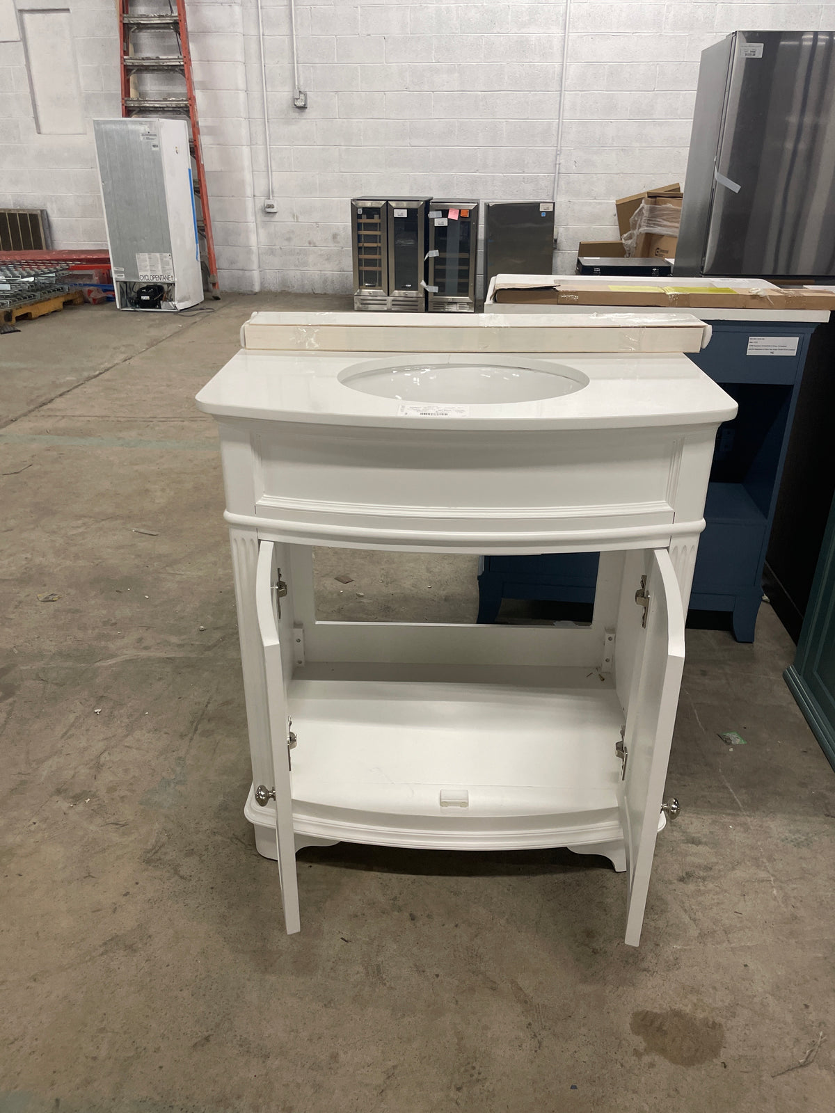 Terryn 31 in. Single Sink White Bath Vanity with White Cultured Marble Top (Assembled)
