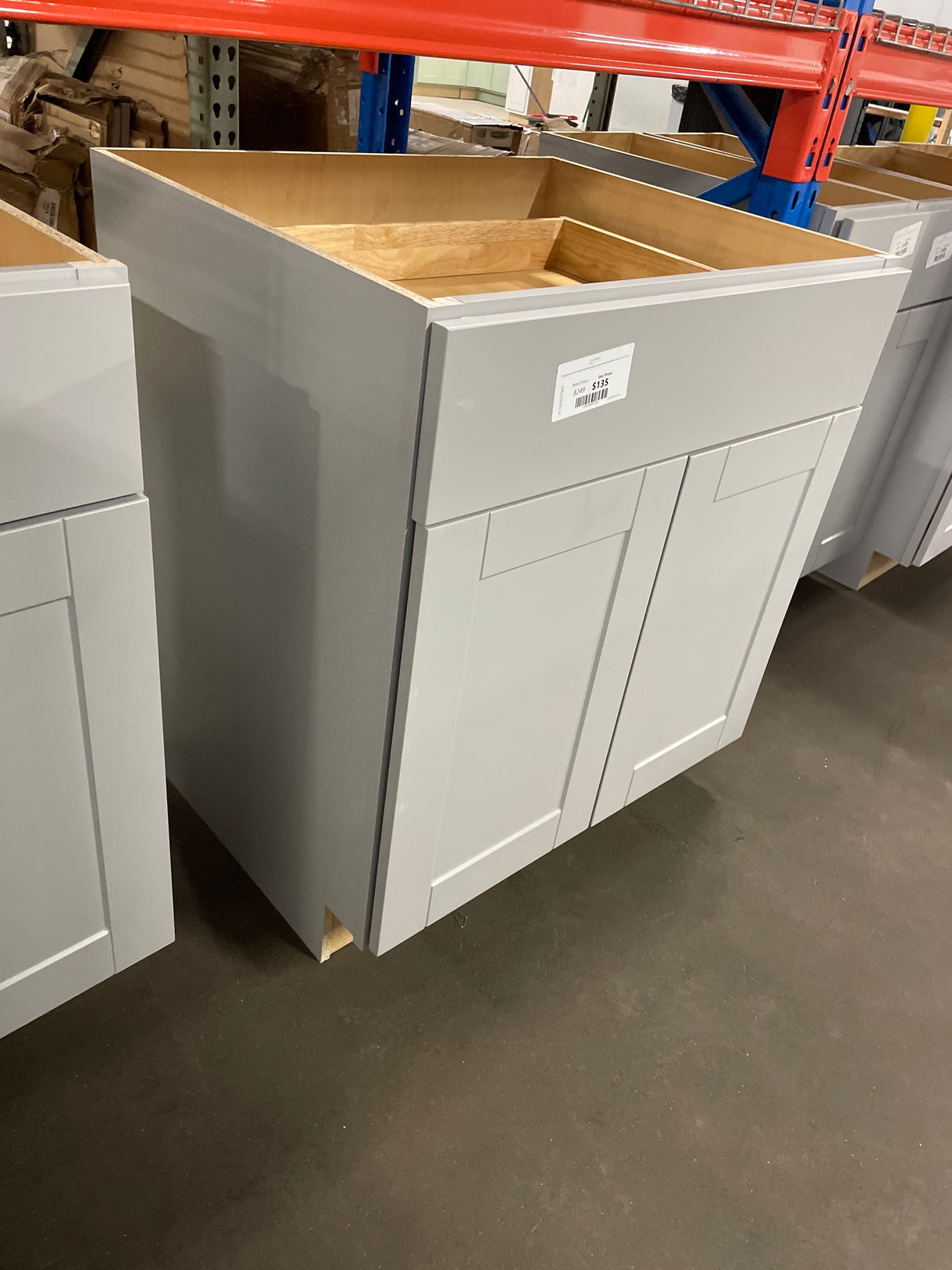 Shaker Dove Gray Stock Assembled Base Kitchen Cabinet with Ball-Bearing Drawer Glides (30 in. x 34.5 in. x 24 in.)