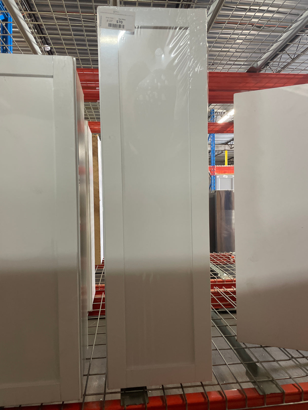 Courtland Polar White Finish Laminate Shaker Stock Assembled Wall Kitchen Cabinet 12 in. x 42 in. x 12 in.