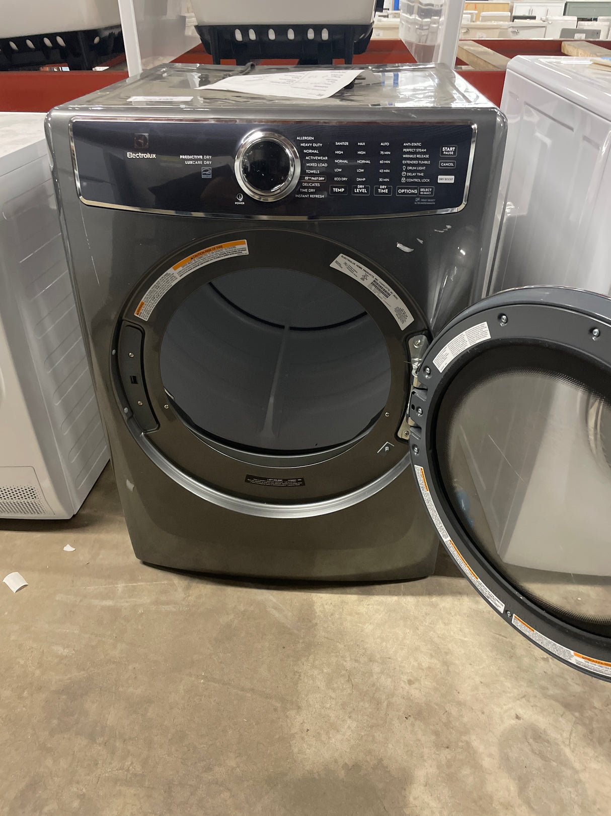 8 cu. ft. Titanium Front Load Perfect Steam Gas Dryer with LuxCare Dry and Instant Refresh