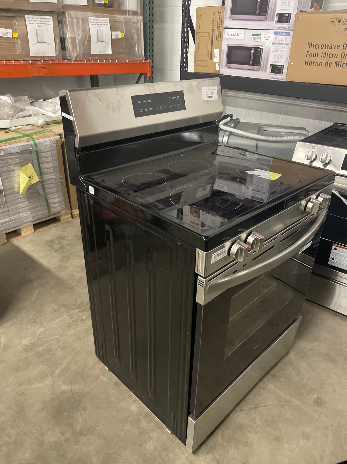 30 in. 5 Burner Element Freestanding Electric Range in Stainless Steel with EvenTemp and Steam Clean