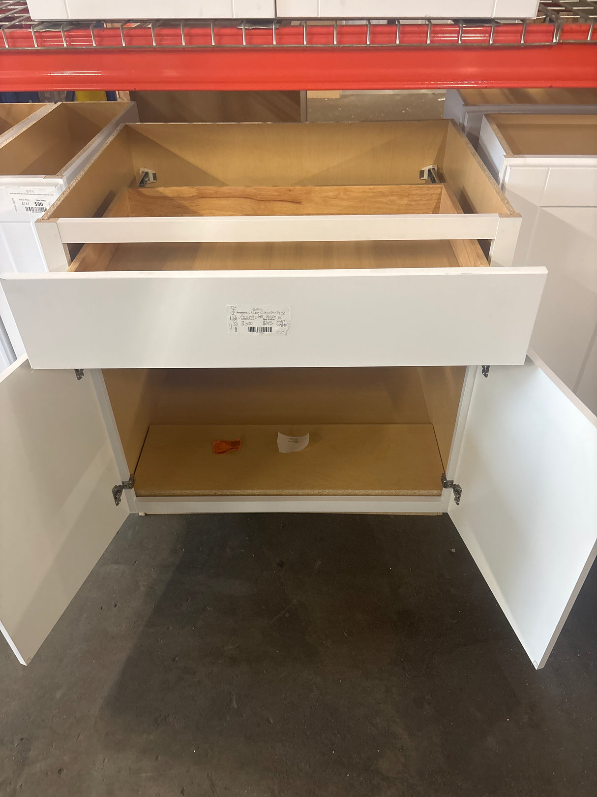 Shaker 33 in. W x 24 in. D x 34.5 in. H Assembled Base Cabinet in Satin White