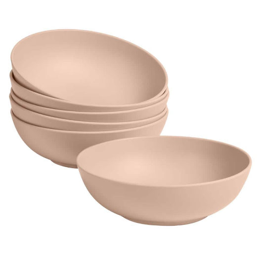 Taryn Melamine Dinner Bowls in Matte Aged Clay (Set of 6)