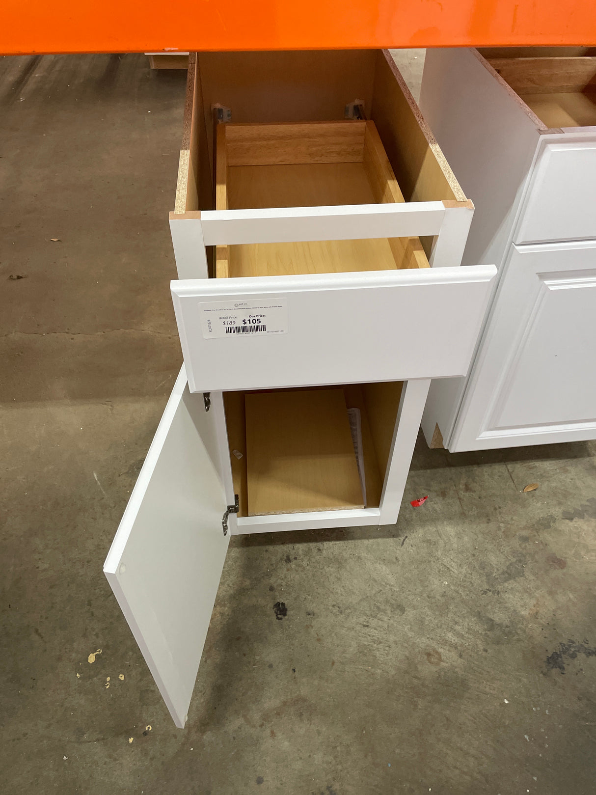 Hampton 15 in. W x 24 in. D x 34.5 in. H Assembled Base Kitchen Cabinet in Satin White with Drawer Glides