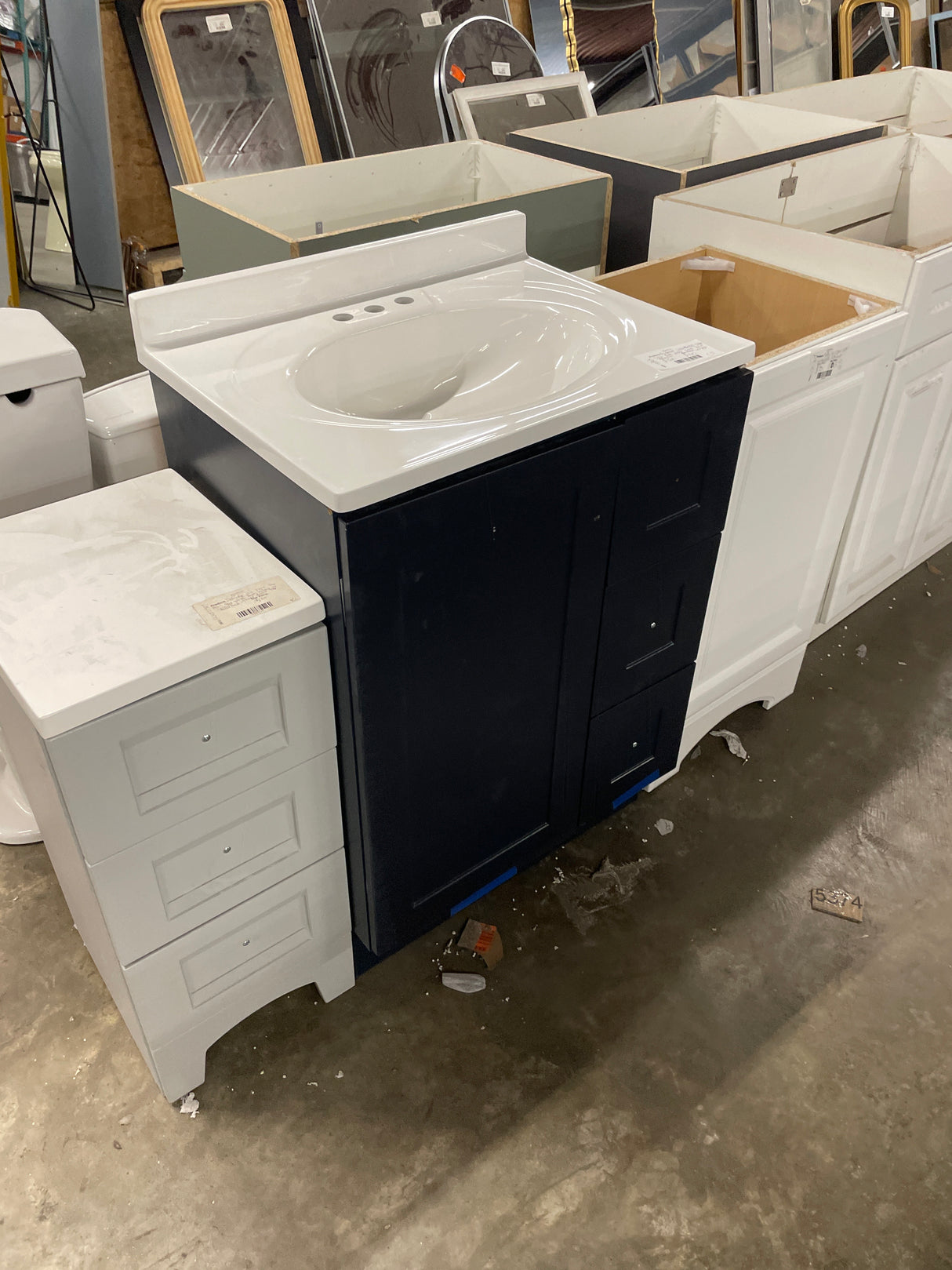 Bannister 25 in. W x 19 in. D x 35 in. H Single Sink Bath Vanity in Deep Blue with Top