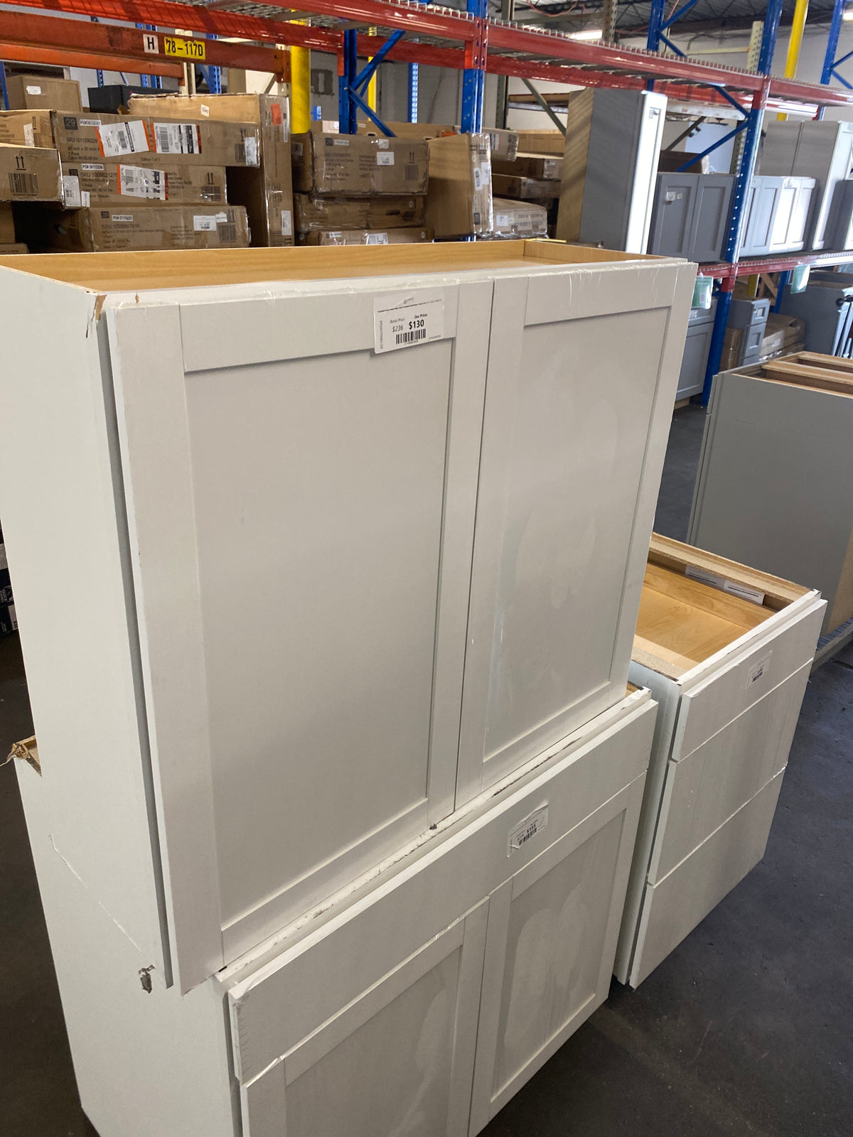 Westfield Feather White Shaker Stock Assembled Wall Kitchen Cabinet (36 in. W x 12 in. D x 30 in. H)