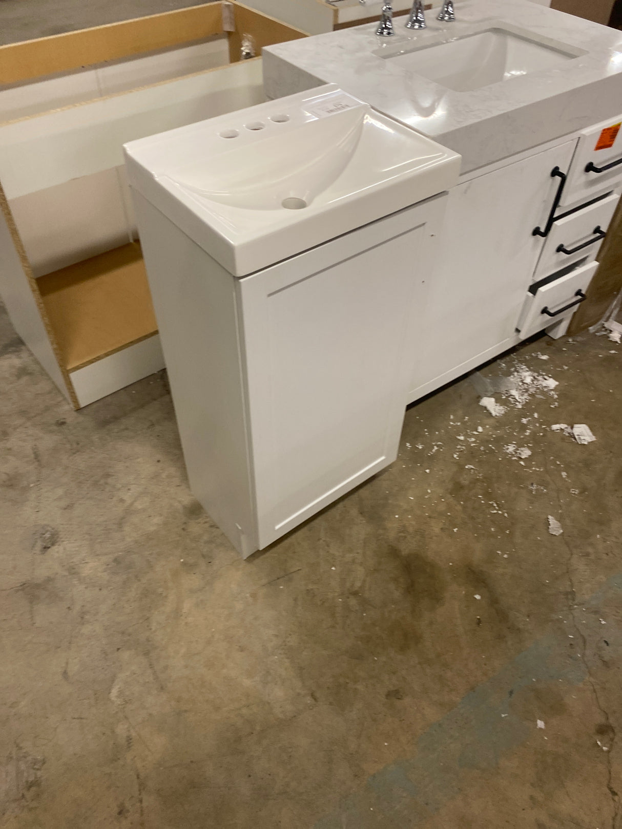 19 in. W x 18 in. D x 34 in. H Single Sink Freestanding Bath Vanity in White with White Cultured Marble Top