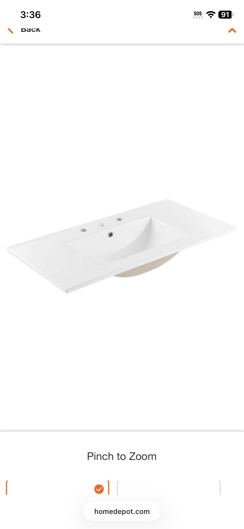 Cayman 36 in. Bathroom Sink in White