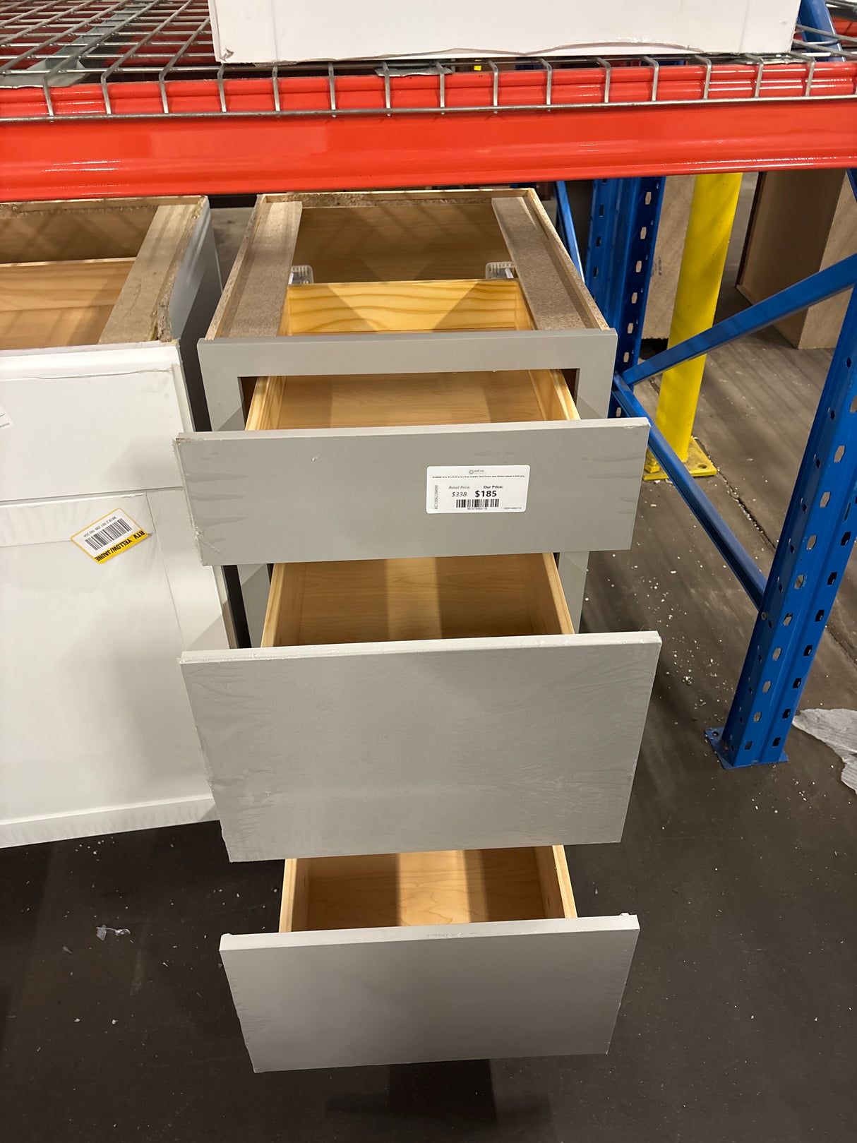 Westfield 18 in. W x 23.75 in. D x 35 in. H Shaker Stock Drawer Base Kitchen Cabinet in Dusk Gray