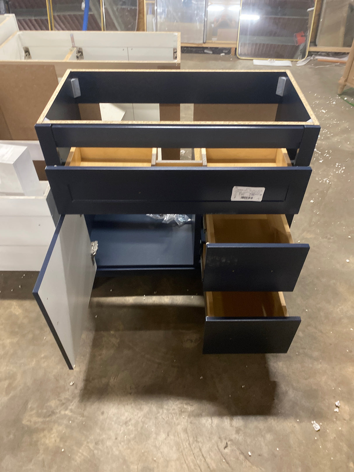 Clady 36.5 in. W x 18.75 in. D Bath Vanity in Deep Blue with Cultured Marble Vanity Top in Silver Ash with White Sink