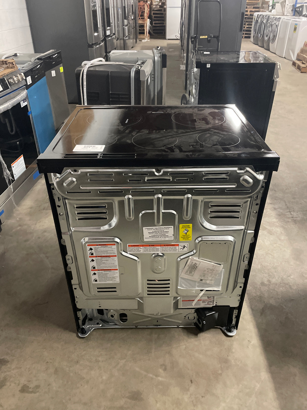 30 in. 5-Burner Element Slide-In Front Control Self-Cleaning Electric Range with Convection in Stainless Steel